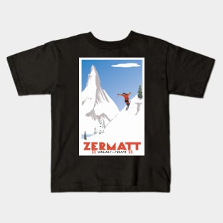 Zermatt, Valais, Switzerland,Ski Poster Kids T-Shirt